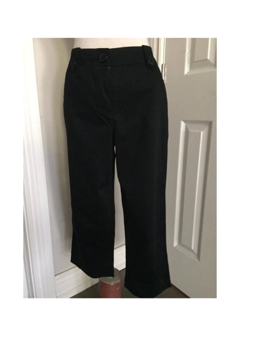 OPTIMUM-NOSTALGIC Relaxed Straight Leg Jeans Women's Black 3/4 length Sz 6